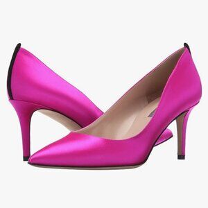 NIB SJP by Sarah Jessica Parker Fawn Satin Pumps EU 39.5. US 8.5 Pink Candy 70mm